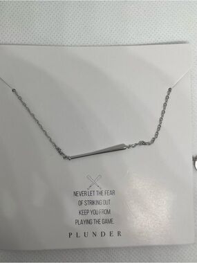 New Plunder Silver Bat Necklace - Minimalist Women’s Jewelry Baseball/Softball